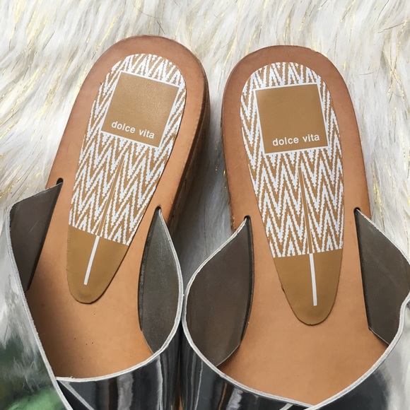 Dolce Vita Metallic Slide Sandals - Picture 7 of 8